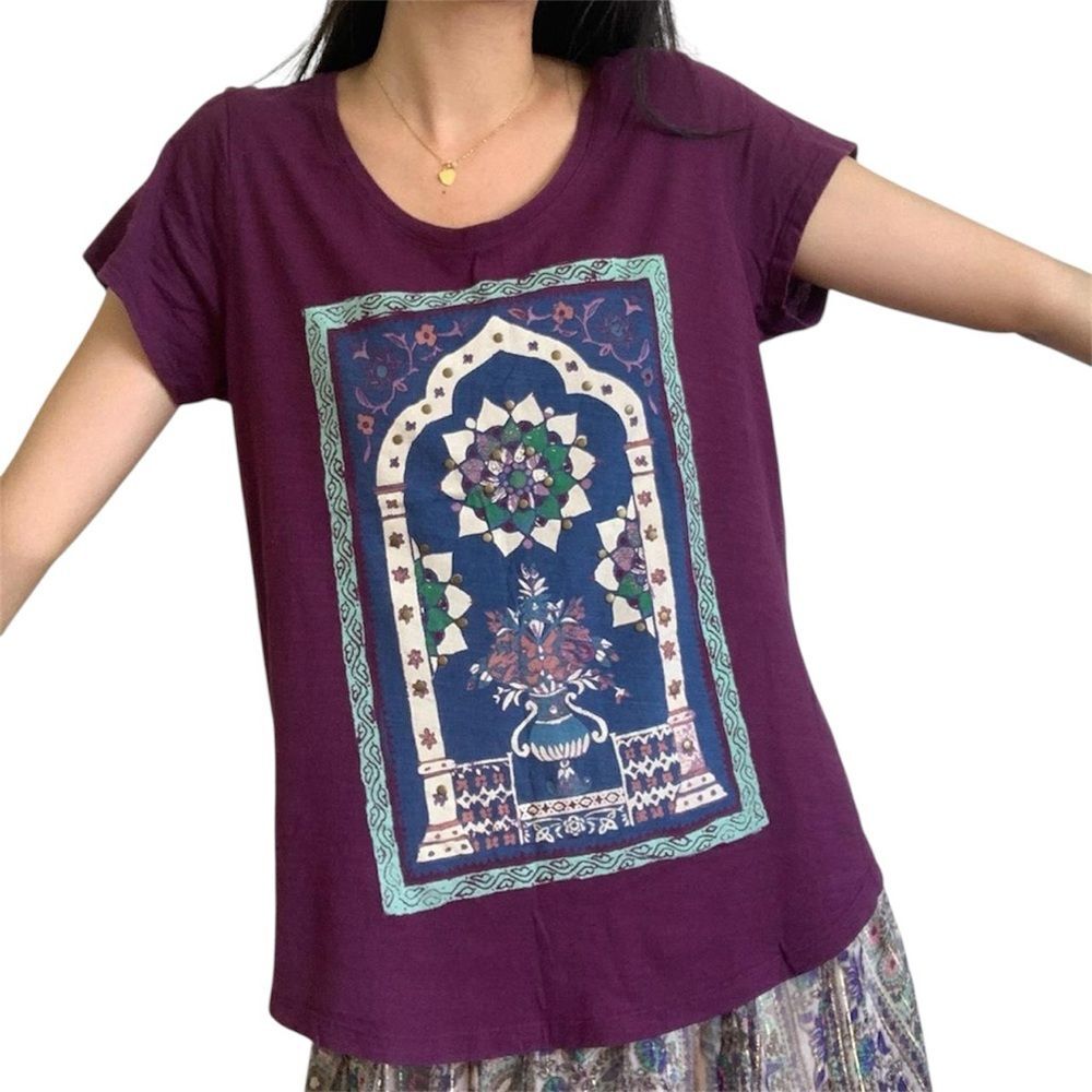 Lucky Brand Women’s Floral Tile Graphic T-Shirt | Size Small